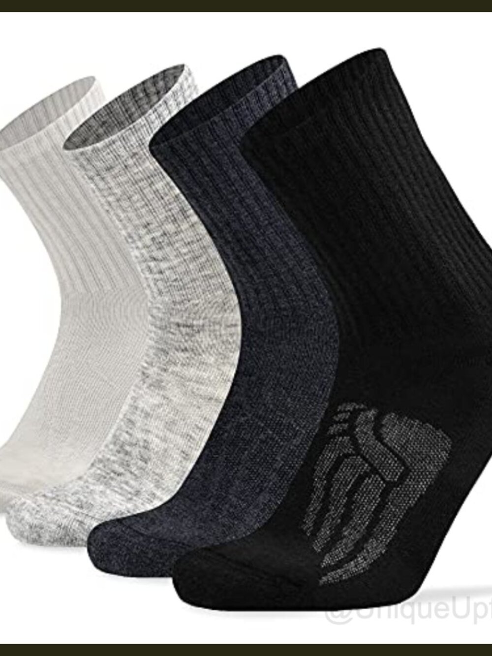 Merino Wool Blend Crew Hiking Socks Cushioned Arch Support 4 Pack
